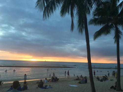 Sunset on Waikiki Beach